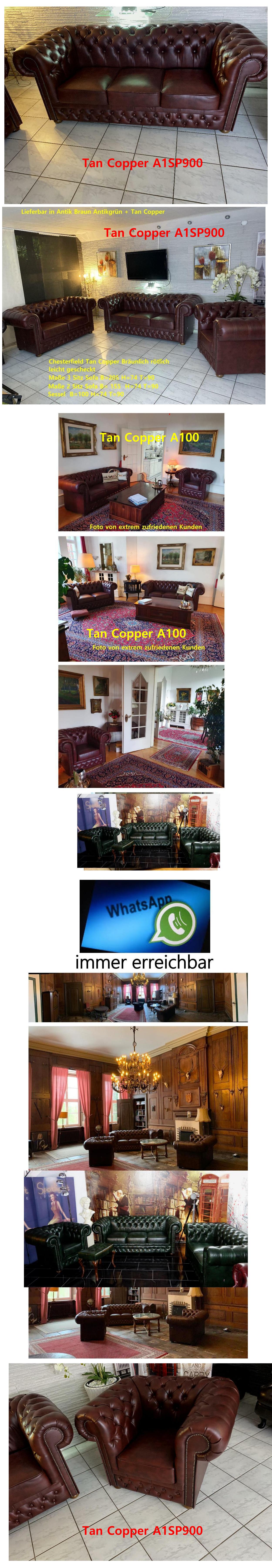 Chesterfield Classik Leder Garnitur Antik grün 3+2+1 | eBay